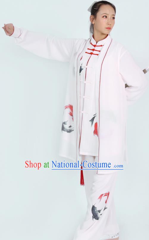 Chinese Martial Arts Competition Clothing Tai Chi Performance Outfit Kung Fu Costumes Tai Ji Printing Carps Uniform