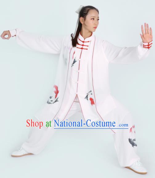 Chinese Martial Arts Competition Clothing Tai Chi Performance Outfit Kung Fu Costumes Tai Ji Printing Carps Uniform