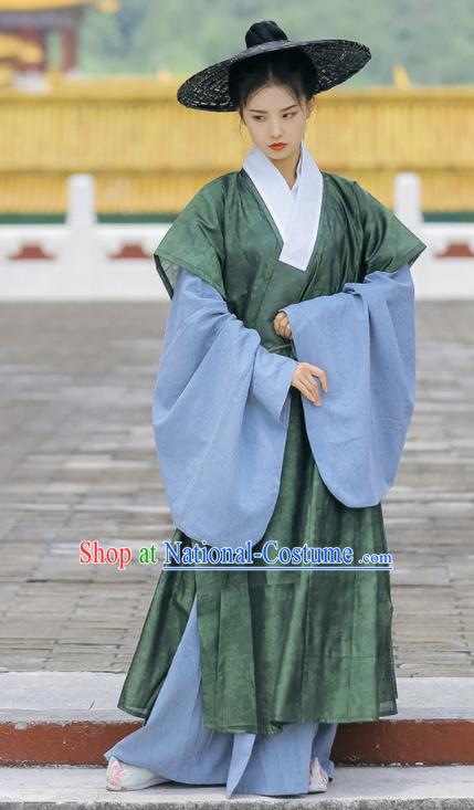 Chinese Ancient Scholar Robe Garments Ming Dynasty Historical Costumes Traditional Hanfu Priest Frock Clothing