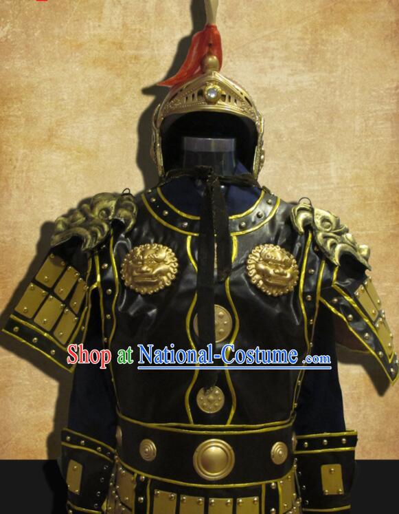 Chinese Three Kingdoms Warrior Armor Guan Gong Armour Set Ancient General Historical Costumes