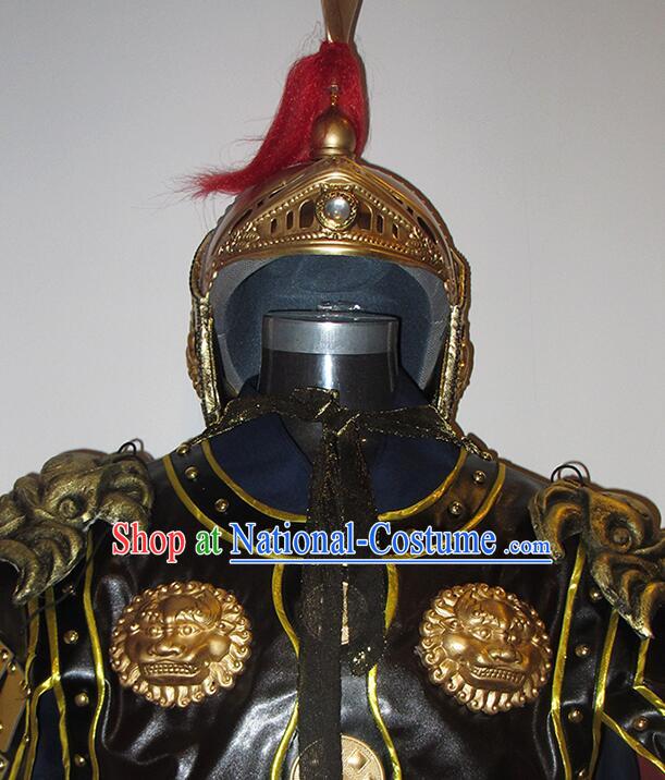 Chinese Three Kingdoms Warrior Armor Guan Gong Armour Set Ancient General Historical Costumes