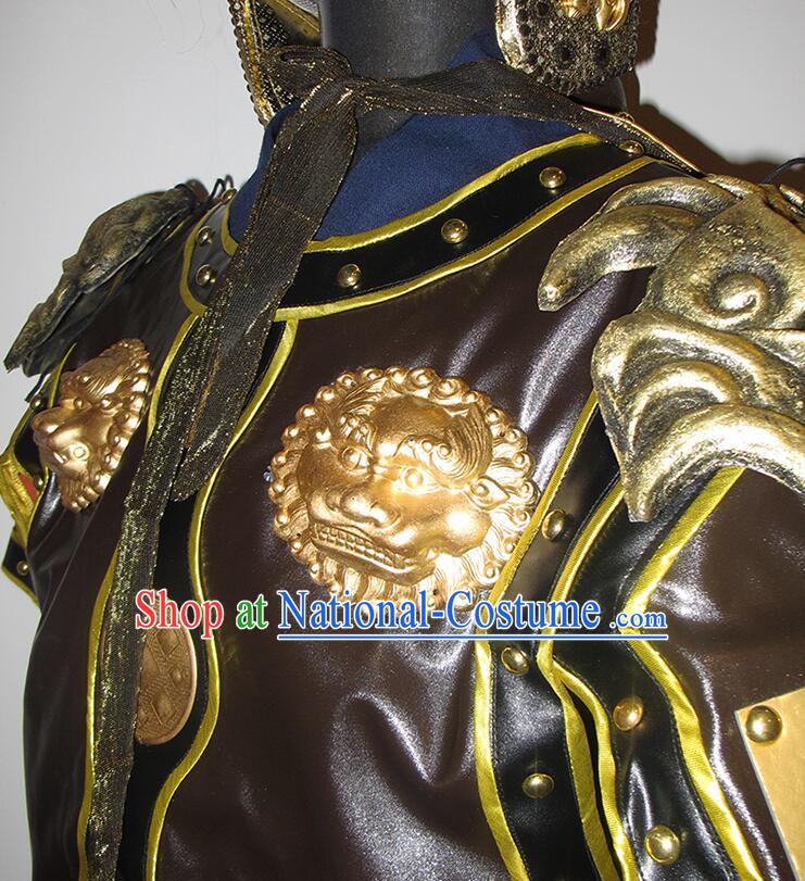 Chinese Three Kingdoms Warrior Armor Guan Gong Armour Set Ancient General Historical Costumes