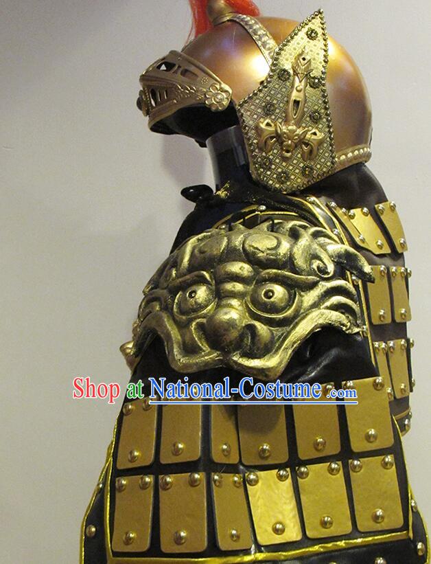 Chinese Three Kingdoms Warrior Armor Guan Gong Armour Set Ancient General Historical Costumes