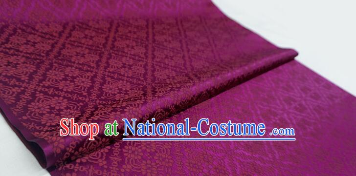 Top Chinese Brocade Fabric Hanfu Silk Fabric Deep Purple Tapestry Cloth