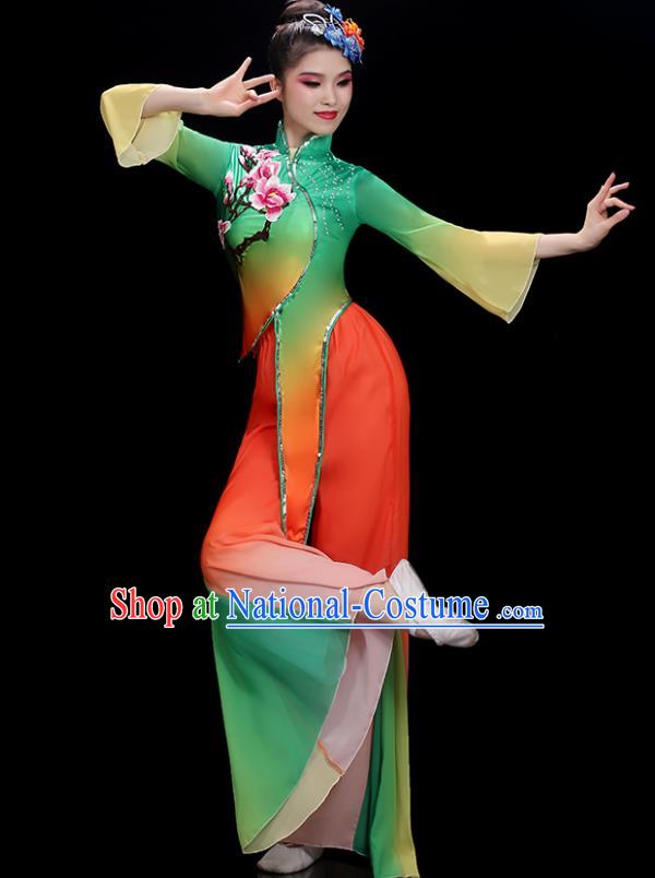 China Fan Dance Costume Stage Performance Garment Folk Dance Clothing Yangko Dance Outfit