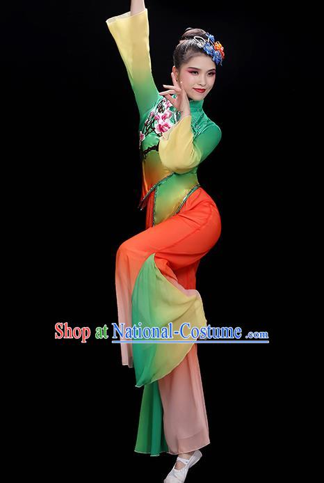 China Fan Dance Costume Stage Performance Garment Folk Dance Clothing Yangko Dance Outfit