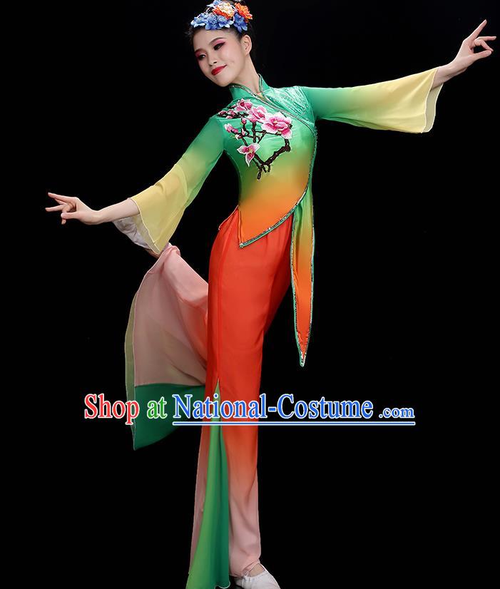 China Fan Dance Costume Stage Performance Garment Folk Dance Clothing Yangko Dance Outfit