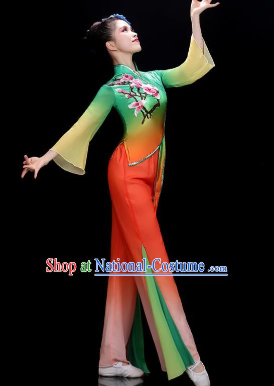 China Fan Dance Costume Stage Performance Garment Folk Dance Clothing Yangko Dance Outfit