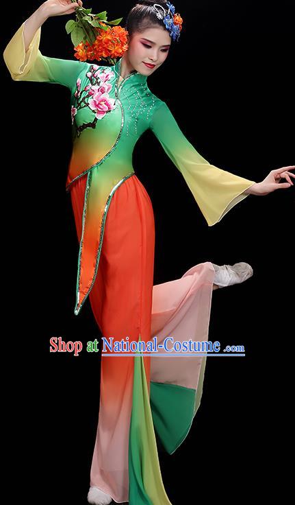 China Fan Dance Costume Stage Performance Garment Folk Dance Clothing Yangko Dance Outfit