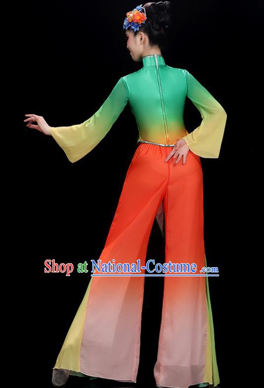 China Fan Dance Costume Stage Performance Garment Folk Dance Clothing Yangko Dance Outfit