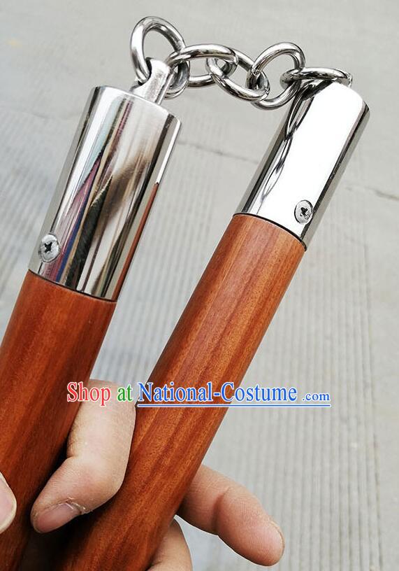 Chinese Martial Arts Nunchaku Kung Fu Nunchaka Top Iron Wood Nunchakus