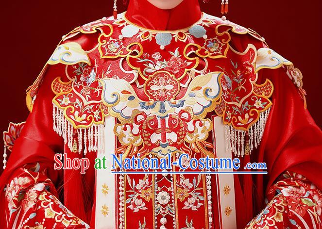 Chinese Ancient Bride Clothing Traditional Embroidered Red Hanfu Wedding Dress Ming Dynasty Noble Woman Garment Costumes