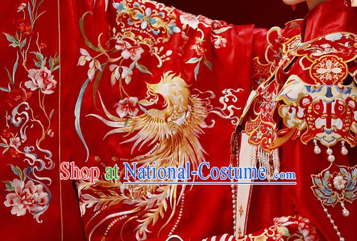 Chinese Ancient Bride Clothing Traditional Embroidered Red Hanfu Wedding Dress Ming Dynasty Noble Woman Garment Costumes