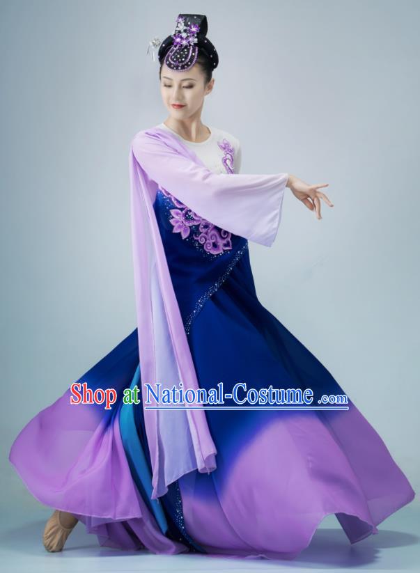 Chinese Classical Dance Costume Han Tang Dance Purple Dress Dance Competition Clothing