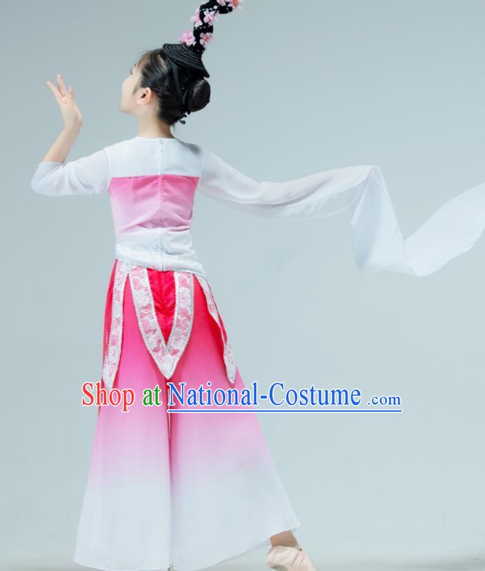 Chinese Water Sleeve Dance Garment Classical Dance Clothing Stage Performance Costume Children Tao Yao Dance Pink Dress