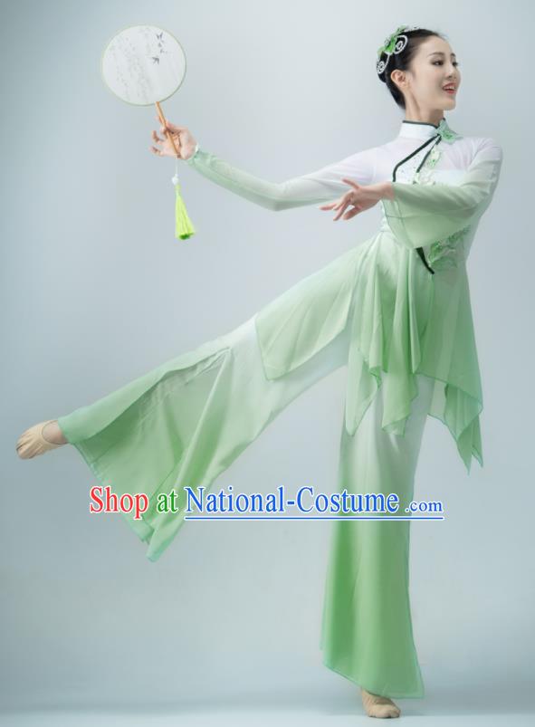 Chinese Yangko Dance Garment Classical Dance Clothing Yangge Performance Costume Women Dance Green Outfit