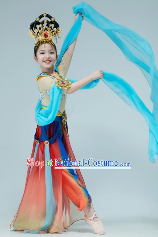 Chinese Dunhuang Flying Apsaras Dance Garment Classical Dance Clothing Stage Performance Costume Children Dance Dress Outfit