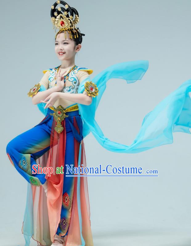 Chinese Dunhuang Flying Apsaras Dance Garment Classical Dance Clothing Stage Performance Costume Children Dance Dress Outfit