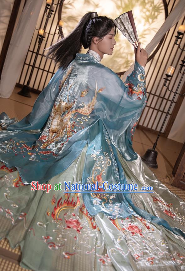 Chinese Traditional Hanfu Garments Ancient Noble Childe Clothing Jin Dynasty Swordsman Costumes