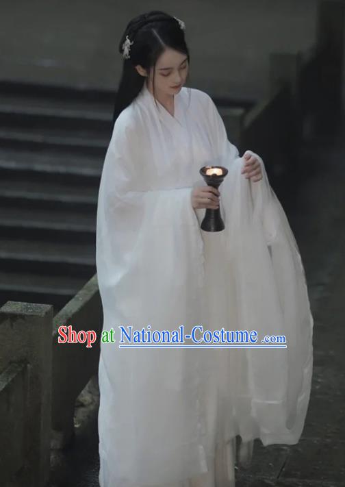 Chinese Ancient Palace Princess Garment Costumes Traditional White Hanfu Dress Southern and Northern Dynasties Clothing