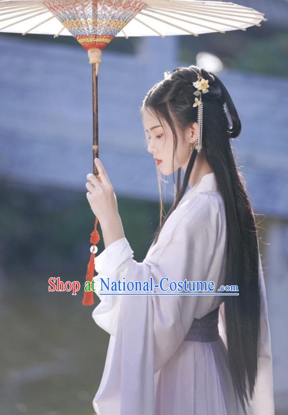 Chinese Southern and Northern Dynasties Clothing Ancient Princess Garment Costumes Traditional Lilac Hanfu Dress