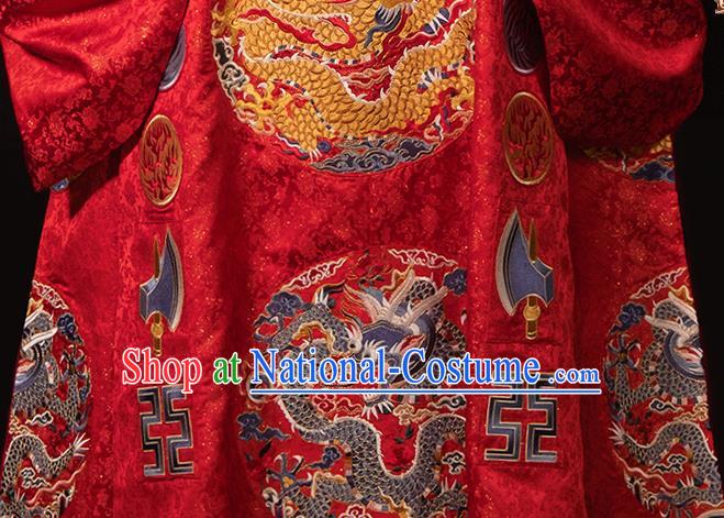 Chinese Embroidered Hanfu Wedding Robe Outfits Ming Dynasty Groom Garment Costumes Ancient Emperor Clothing