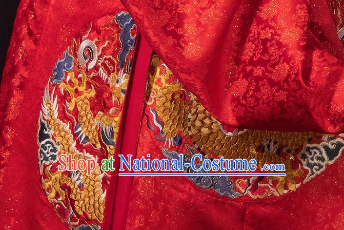 Chinese Embroidered Hanfu Wedding Robe Outfits Ming Dynasty Groom Garment Costumes Ancient Emperor Clothing