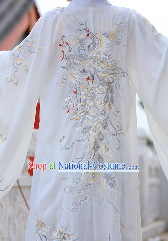 Chinese Embroidered White Hanfu Dresses Jin Dynasty Noble Lady Garment Costumes Ancient Royal Princess Clothing