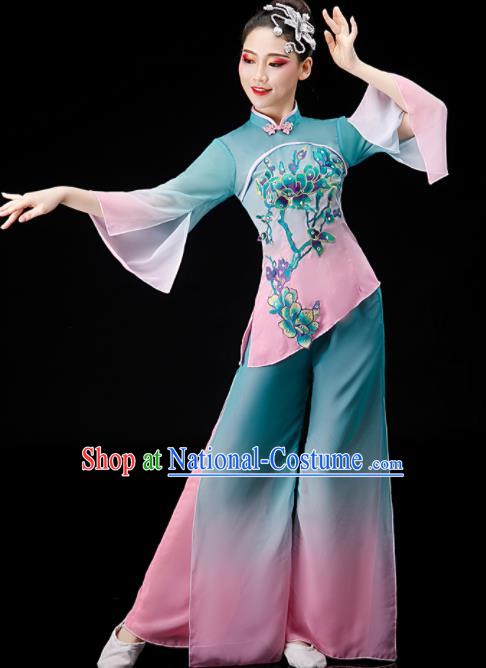 Chinese Folk Dance Gradient Outfit Women Group Dance Costume Yangko Dance Clothing