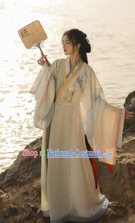 Chinese Jin Dynasty Palace Princess Garment Costumes Traditional Hanfu Clothing Ancient Female Swordsman Dresses