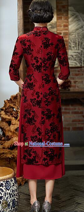 Chinese Aodai Qipao Traditional Cheongsam Lace Dress