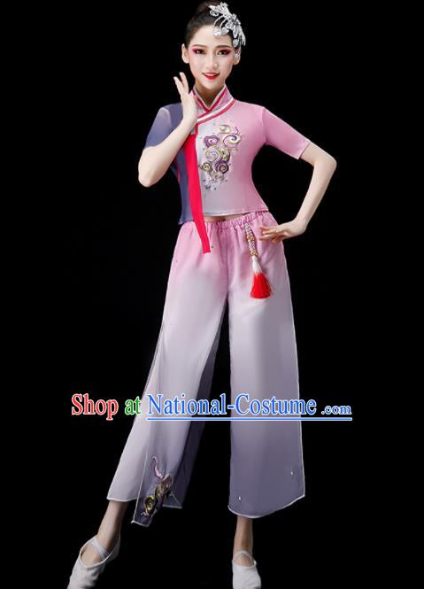 Chinese Stage Performance Clothing Folk Dance Dance Pink Outfit Yangko Dance Costume