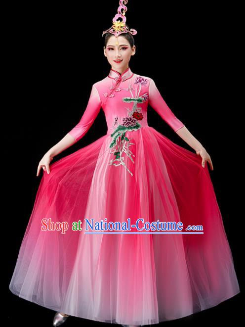 Chinese Opening Dance Pink Dress Modern Dance Costume Stage Performance Clothing