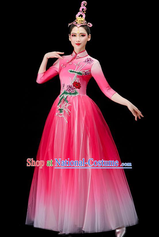 Chinese Opening Dance Pink Dress Modern Dance Costume Stage Performance Clothing