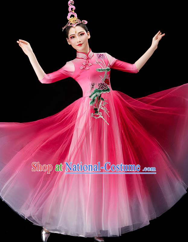 Chinese Opening Dance Pink Dress Modern Dance Costume Stage Performance Clothing