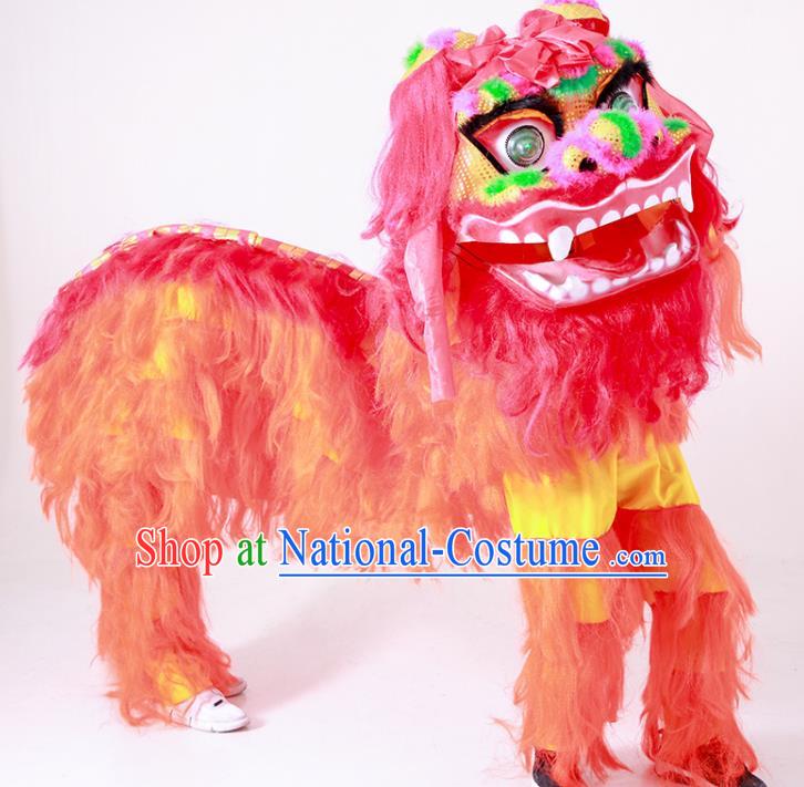 Chinese Lion Dance Costume Top North Lion New Year Red Lion Head Complete Set