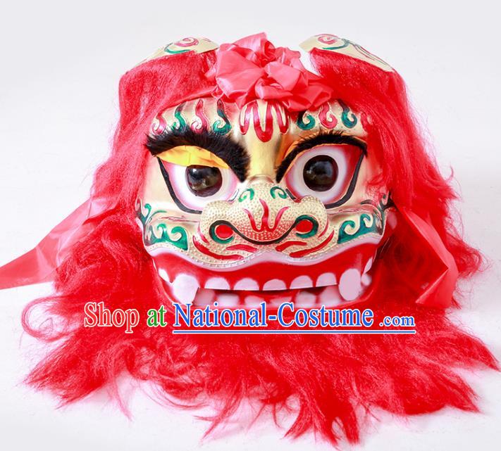 Chinese Lion Dance Costume Top North Lion New Year Red Lion Head Complete Set