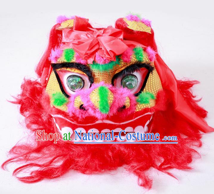 Chinese Lion Dance Costume Top North Lion New Year Red Lion Head Complete Set