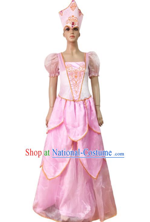 Top European Court Garment Costume Chinese Princess Clothing Stage Performance Pink Dress