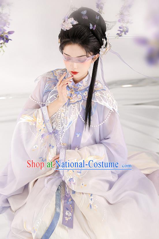 Chinese Ancient Palace Lady Clothing Ming Dynasty Princess Embroidered Dress Traditional Hanfu Garment Costumes