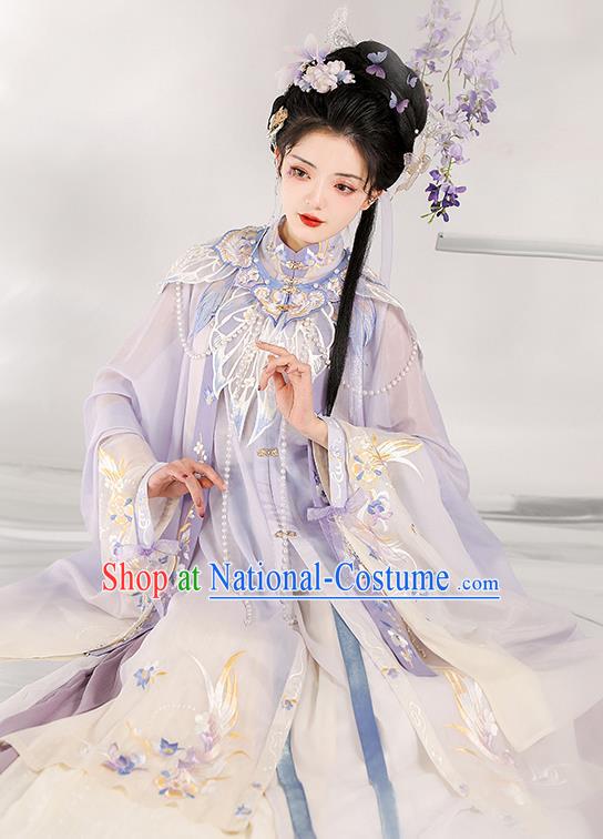 Chinese Ancient Palace Lady Clothing Ming Dynasty Princess Embroidered Dress Traditional Hanfu Garment Costumes