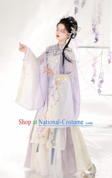 Chinese Ancient Palace Lady Clothing Ming Dynasty Princess Embroidered Dress Traditional Hanfu Garment Costumes