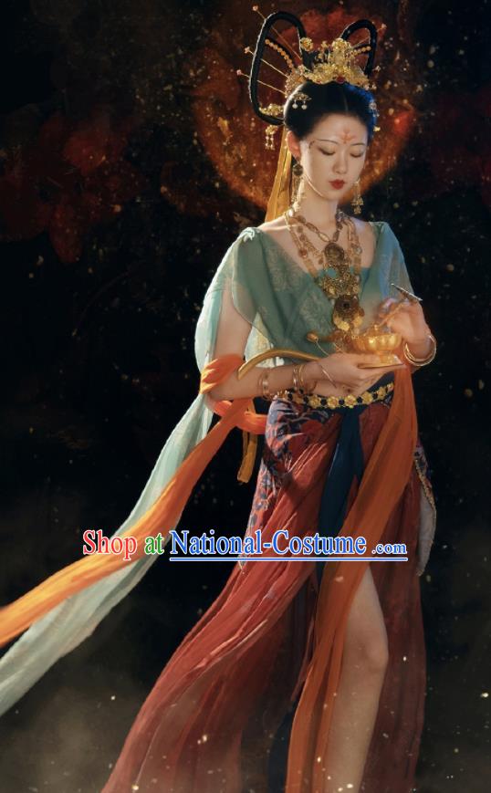 Chinese Ancient Moon Fairy Clothing Dunhuang Flying Apsaras Dress Classical Dance Garment Costumes