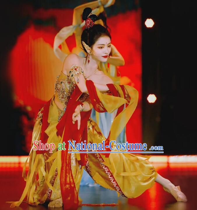 Chinese Dun Huang Flying Apsaras Dance Dress Classical Dance Clothing Handmade Dunhuang Dance Costume