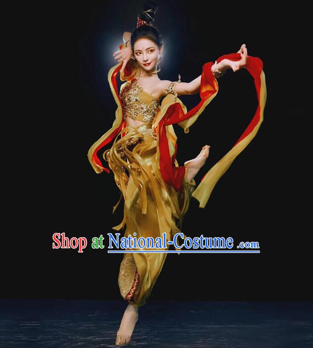 Chinese Dun Huang Flying Apsaras Dance Dress Classical Dance Clothing Handmade Dunhuang Dance Costume