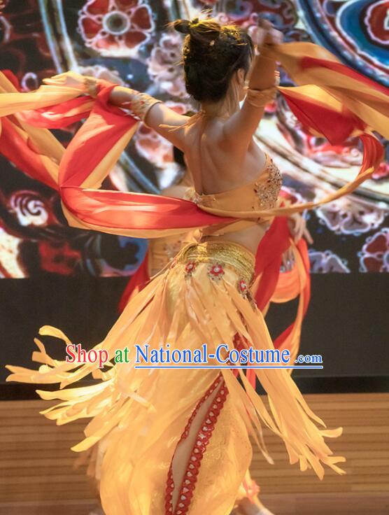 Chinese Dun Huang Flying Apsaras Dance Dress Classical Dance Clothing Handmade Dunhuang Dance Costume