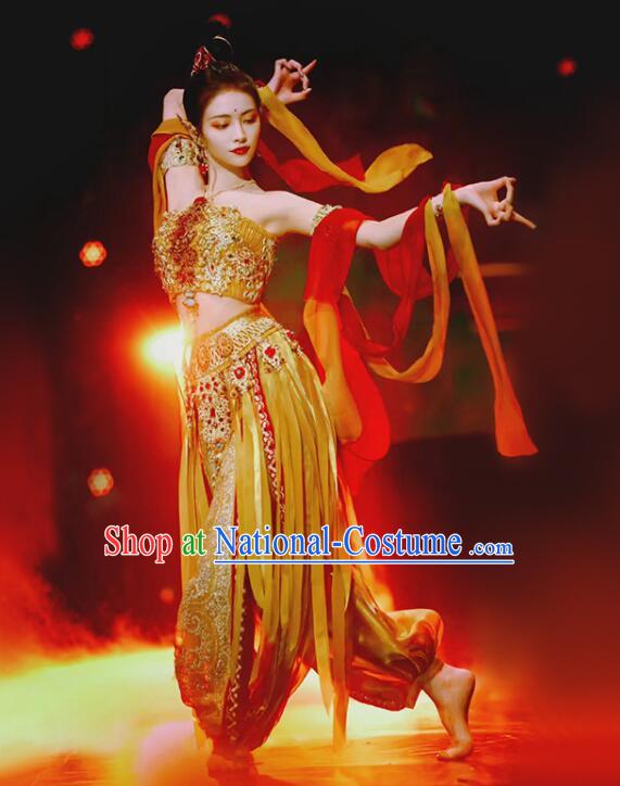 Chinese Dun Huang Flying Apsaras Dance Dress Classical Dance Clothing Handmade Dunhuang Dance Costume