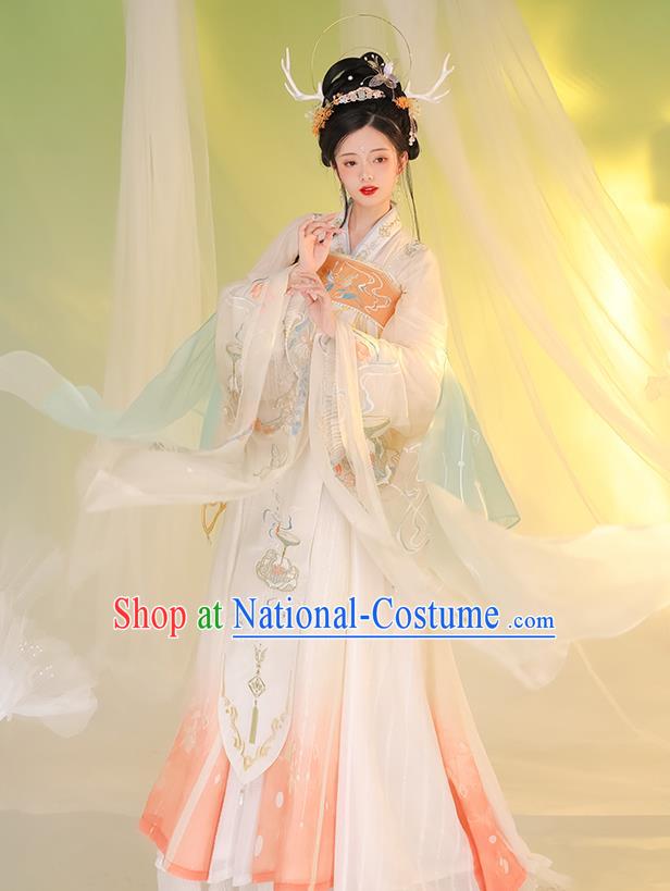 Chinese Ancient Royal Princess Garments Traditional Hanfu Dress Clothing Tang Dynasty Embroidery Historical Costumes