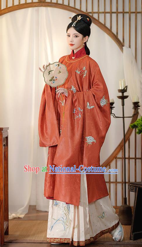 Chinese Ming Dynasty Contessa Historical Costumes Ancient Noble Woman Garments Traditional Embroidery Hanfu Clothing