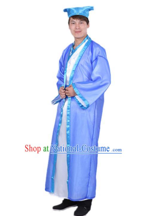 Chinese Ancient Scholar Garment Costumes Jin Dynasty Liang Shanbo Clothing and Headwear